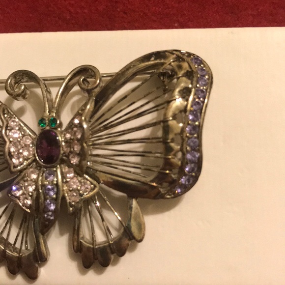 Rhinestone Butterfly Pin - Picture 3 of 4